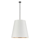 Alora - PD311030UBWG - Three Light Pendant - Calor - Urban Bronze/White Linen With Gold Parchment