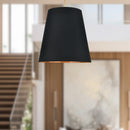 Alora - PD311030VBBG - Three Light Pendant - Calor - Vintage Brass/Black Linen With Gold Parchment