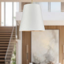 Alora - PD311030VBWG - Three Light Pendant - Calor - Vintage Brass/White Linen With Gold Parchment
