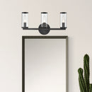Alora - WV309033UBCG - Three Light Bathroom Fixture - Revolve - Clear Glass/Urban Bronze