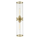 Alora - WV311602NBCG - Two Light Bathroom Fixture - Revolve II - Clear Glass/Natural Brass