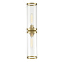 Alora - WV311602NBCG - Two Light Bathroom Fixture - Revolve II - Clear Glass/Natural Brass