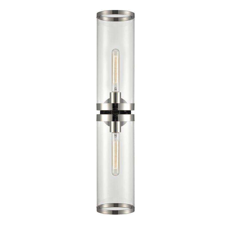 Alora - WV311602PNCG - Two Light Bathroom Fixture - Revolve Ii - Clear Glass/Polished Nickel