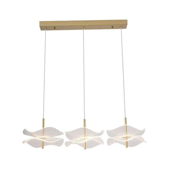 LÁMPARA DE TECHO COLGANTE DECORATIVA MODERNA LED 15W, TONALIDAD 3000K, 100-240V, 50-60HZ, GRADO DE PROTECCION IP20, ACABADO DORADO.