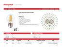 SET DE 2 FOCOS  LED FILAMENTO DIMEABLE G45, E27-5W, 700LM, 6500K 100-130V/ 50-60HZ PF>0.5, MARCA HONEYWELL.