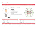 FOCO LED FILAMENTO E27 DIMEABLE G125, 8W, 1055LM, 2700K,100-130V, 50-60HZ  PF>0.5, CRI>80, MARCA HONEYWELL.