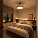Abanico De Techo 42” Rectractil Led Integrado 46W Cct 30K 40K 60K Dimeable 6 Velocidades Bocina  Bluetooth Control remoto 110-240V.
