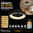 Abanico De Techo Decorativo Con Luz Led 40W 2120Lm Dimeable cct:30k,40k,60k  Control Remoto 110-240v.