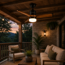 Abanico de techo 52"  con luz led 20w Cct 30k,40k, 60k Dimeable 6 Velocidades Con Control Remoto 110-240V.