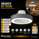 Abanico De Techo Con Luz Led 47W Cct:30k,40k,60k Dimeable 3 Velocidades Control Remoto 110V.