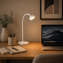 Lámpara De Mesa De Escritorio Moderna Con Luz Led Tactil 3W Acabado White/ Metal Silicone.