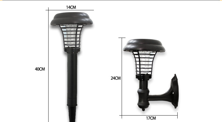 LÁMPARA TIPO ESTACA SOLAR ANTI-MOSQUITOS PARA EXTERIOR 5W, 6000K, 500V RED PANEL 2V/100MA BATERIA 600MAH.