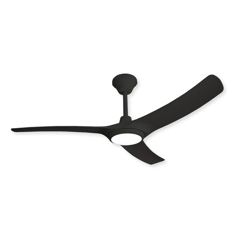 ABANICO DE TECHO MODELO MEMPHIS, PARA  EXTERIOR O INTERIOR 52”, 18W LED , AJUSTE DE TONALIDAD DE LUZ CCT: 30K, 40K, 65K, DIMEABLE, 110-240V, 50-60HZ, IP44, ACABADO NEGRO.