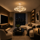 Abanico De Techo Decorativo 22" Con Luz Led  85W 3000K 6 Velocidades Control Remoto 110-240V.
