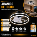 Abanico De Techo Moderno Con Luz Led 42W Cct:30k,40k,60k Dimeable 4 velocidades Control Remoto 110V.
