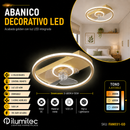 Abanico De Techo Con Luz Led 60W Cct: 30k,40k,65k Dimeable 6 Velocidades Con Control Remoto 110-240V.