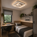 Abanico De Techo Con Luz Led 70W Cct: 30k,40k,65k Dimeable 6 Velocidades Con Control Remoto 110-240V.