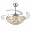 Abanico De Techo 42” Retráctil Led Integrado 35W Cct 30K 40K 60K Dimeable 6 Velocidades Bocina Bluetooth Control remoto 110-240V.
