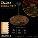 Abanico De Techo Decorativo 12" Con Iluminación 4Xe27-40W (No Incluido) Control Remoto 110.240V.