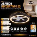 Abanico De Techo Con Luz Led 50W Cct: 30k,40k,65k Dimeable 6 Velocidades Con Control Remoto 110-240V.