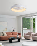 ABANICO DE TECHO CON LUZ LED 40W Y CONTROL REMOTO, 6 VELOCIDADES, EMITE 2120LM, OPCION A ELEGIR TONALIDAD DE LUZ CCT: 30K,40K,60K,110-240V, 50-60HZ, GRADO DE PROTECCION IP20, ACABADO BLANCO.