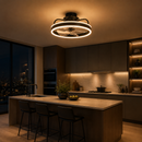 Abanico De Techo Decorativo Con Luz Led 55W 2750LM Cct:30k,40k,60k Dimeable 6 Velocidades Control Remoto 110-240V.