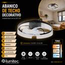 Abanico De Techo Con Luz Led 55W Cct:30k,40k,60k 2000lm Dimeable 6 Velocidades Control Remoto 110-240V.