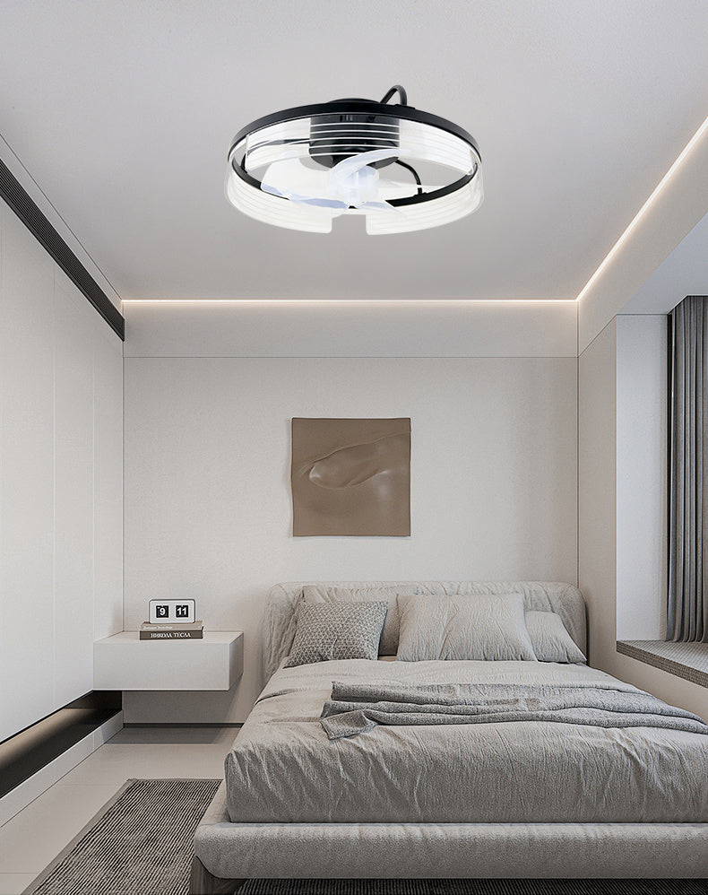 ABANICO DE TECHO CON LUZ  Y CONTROL REMOTO 25W, EMITE 2000LM, OPCION PARA ELEGIR TONALIDAD DE LUZ CCT: 30K, 40K,60K, 110-240V, 50-60HZ, GRADO DE PROTECCION IP20, ACABADO NEGRO.