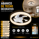 Abanico De Techo Con Luz Led 40W 2000LM Cct:30k,40k,60k Dimeable 6 Velocidades Control Remoto 110-240V.