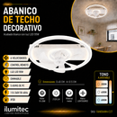 Abanico De Techo Con Luz Led 55W 2120lm Cct:30k,40k,60k Dimeable 6 Velocidades Control Remoto 110-240V.