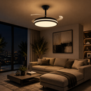 Abanico De Techo 42” Retráctil Led Integrado 46W 2300Lm Cct 30K 40K 60K Dimeable 6 Velocidades Control Remoto 110-240v.