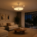 Abanico De Techo 42” Rectractil Led Integrado 46W Cct 30K 40K 60K Dimeable 6 Velocidades Bocina  Bluetooth Control remoto 110-240V.