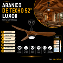 Abanico De Techo Luxor 52" Con Luz  Led 20W Cct:30k,40k,60k Dimeable 6 Velocidades Control Remoto 110-240V.