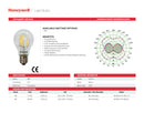 FOCO LED FILAMENTO DE 8W, TONALIDAD DE 6500K (BLANCA) 1055LM, 100-130V/50-60HZ, PF >0.5, CRI>80, MARCA HONEYWELL.