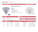 Set De 2 Focos Led Bi-Pin Mr16, 5W,400Lm, 3000K, 100-240V, 50-60Hz  Pf>0.4, Cri>80, No Dimeable, Marca Honeywell.