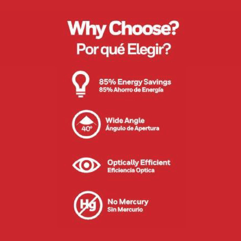FOCO LED PAR38, 15W,1450LM,TONALIDAD 6500K, 100-277V, 50-60HZ PF0.5, CRI80, CERTICADO CE, MARCA HONEYWELL.