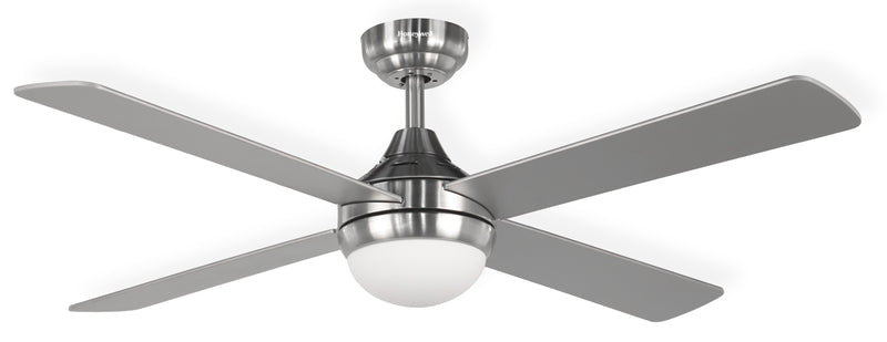 ABANICO DE TECHO MODELO FULTON, DECORATIVO 52", LED-15W, AJUSTE DE TONALIDAD DE LUZ CCT: 3000K, 4000K, 6000K, 120V/60HZ, ACABADO SILVER, CON CERTICACION ETL.