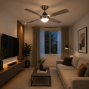 Abanico De Techo Fulton 52" Con Luz Led 15W Cct:30k,40k,60k Dimeable 3 Velocidades Control Remoto 110-240V.