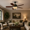 Abanico De Techo Clanton 42" Decorativo Rubber Bronze 2Xe27-40W ( No Incluido) Cadena De Tiro