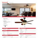 ABANICO DE TECHO CLANTON 42" DECORATIVO RUBBER BRONZE 2XE27-40W ( NO INCLUIDO) CADENA DE TIRO