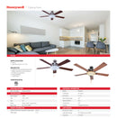 ABANICO DE TECHO CALERA 52" DECORATIVO SATIN NICKEL 2 X E27-50W (NO INCLUIDO) CADENA DE TIRO