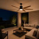 Abanico De Techo Luxia 66¨Decorativo Negro Madera Con Luz Led 20W Control Remoto