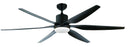 ABANICO DE TECHO LUXIA 66" DECORATIVO NEGRO CON LUZ  LED 20W CONTROL REMOTO