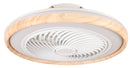 ABANICO DE TECHO UFO 19" DECORATIVO BLANCO MADERA CON  LUZ LED 40W CONTROL REMOTO