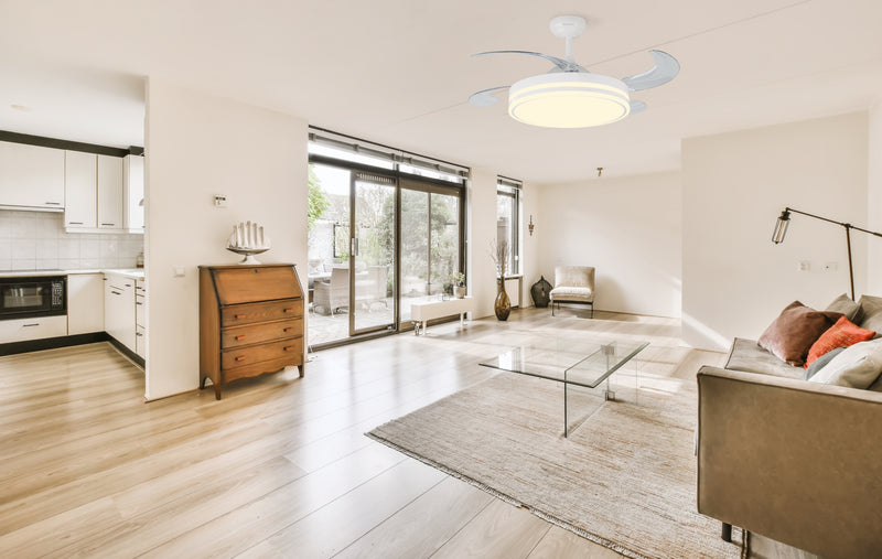 ÁBANICO DE TECHO DECKER 42" RETRACTIL CON LUZ LED 24W CONTROL REMOTO