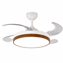 Abanico de techo 42" retractil Luz Led 24W Cct: 30K, 40K, 60K Dimeable 6 Velocidades Control Remoto 110-240V.