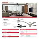 ABANICO DE TECHO CARNEY ,52" DECORATIVO SATIN NICKEL CON LUZ LED 32W CONTROL REMOTO