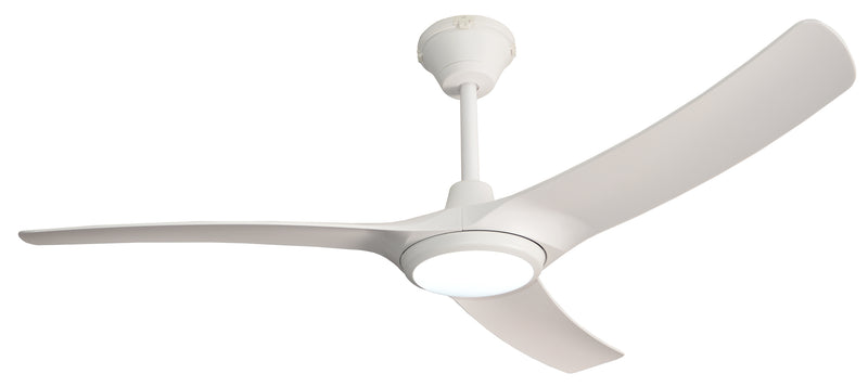 ABANICO DE TECHO MODELO MEMPHIS, PARA  EXTERIOR O INTERIOR 52”,  18W LED, AJUSTE DE TONALIDAD DE LUZ CCT: 30K, 40K, 60K, DIMEABLE, 110-240V 50-60HZ,IP44, ACABADO BLANCO.