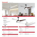 ABANICO DE TECHO ZANE 52" DECORATIVO NOGAL CON LUZ LED 18W CONTROL REMOTO