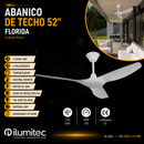Abanico De Techo Moderno Florida 52" 6 Velocidades Con Control Remoto 110-240V.